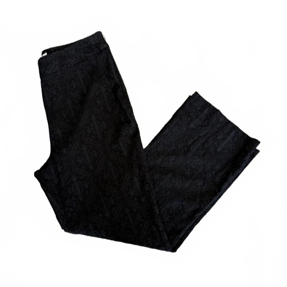 Women Stretch Black Lace Textured Dress Pants Size‎ 12